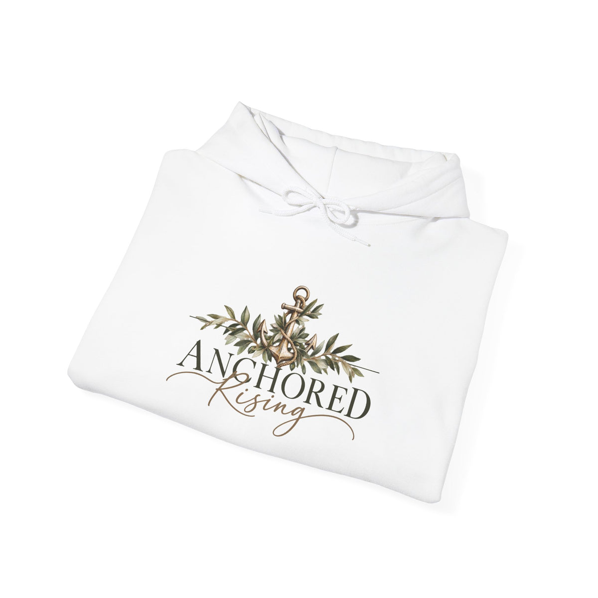 Anchored & Rising Hoodie — Nautical Anchor Floral Graphic Sweatshirt