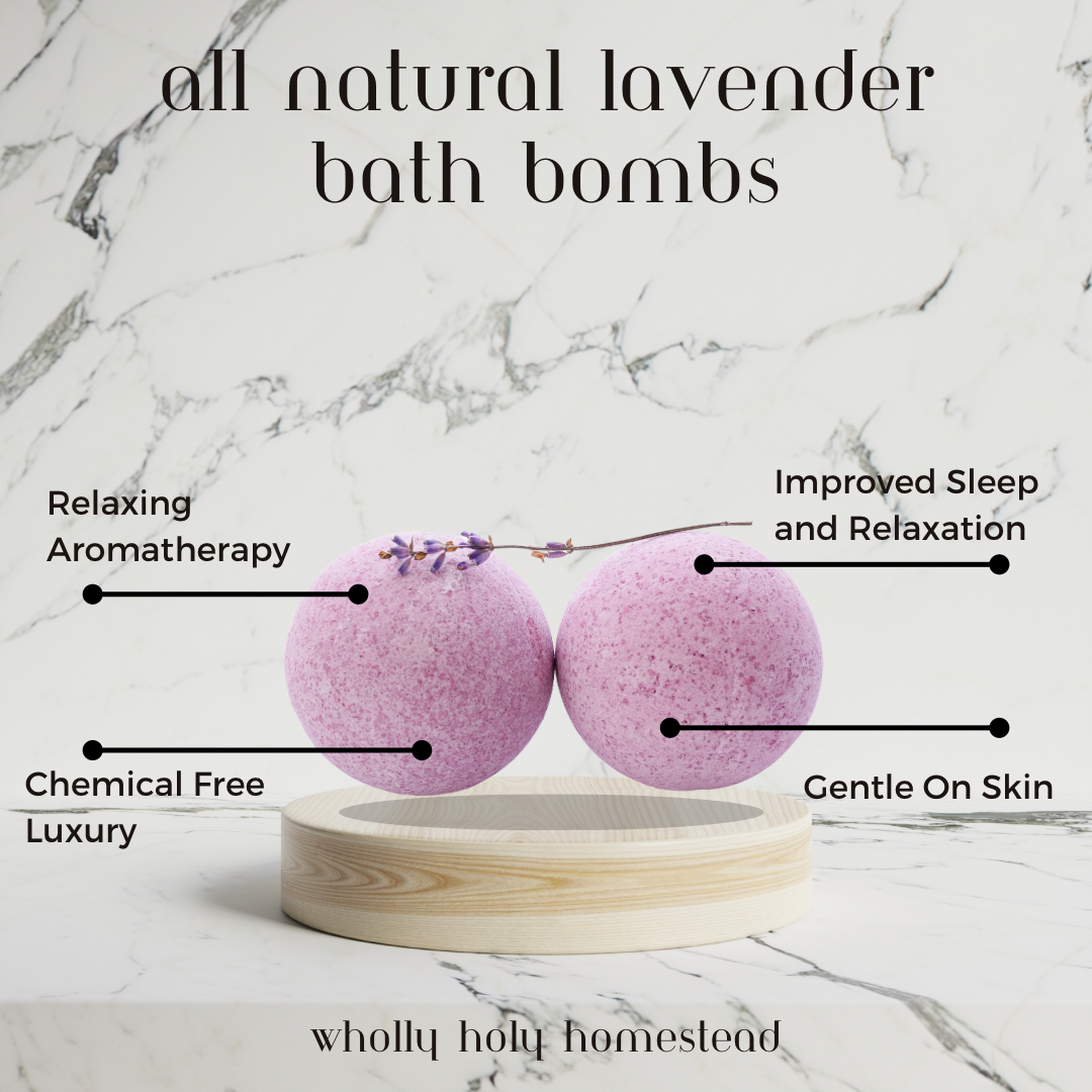 Lavender Bath Bombs - Wholly Holy Homestead