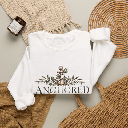 Crewneck Sweatshirt — Anchored Rising Anchor Floral Design