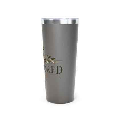 Anchored Rising 22oz Copper Vacuum Tumbler — Nautical Anchor Floral Insulated Travel Cup