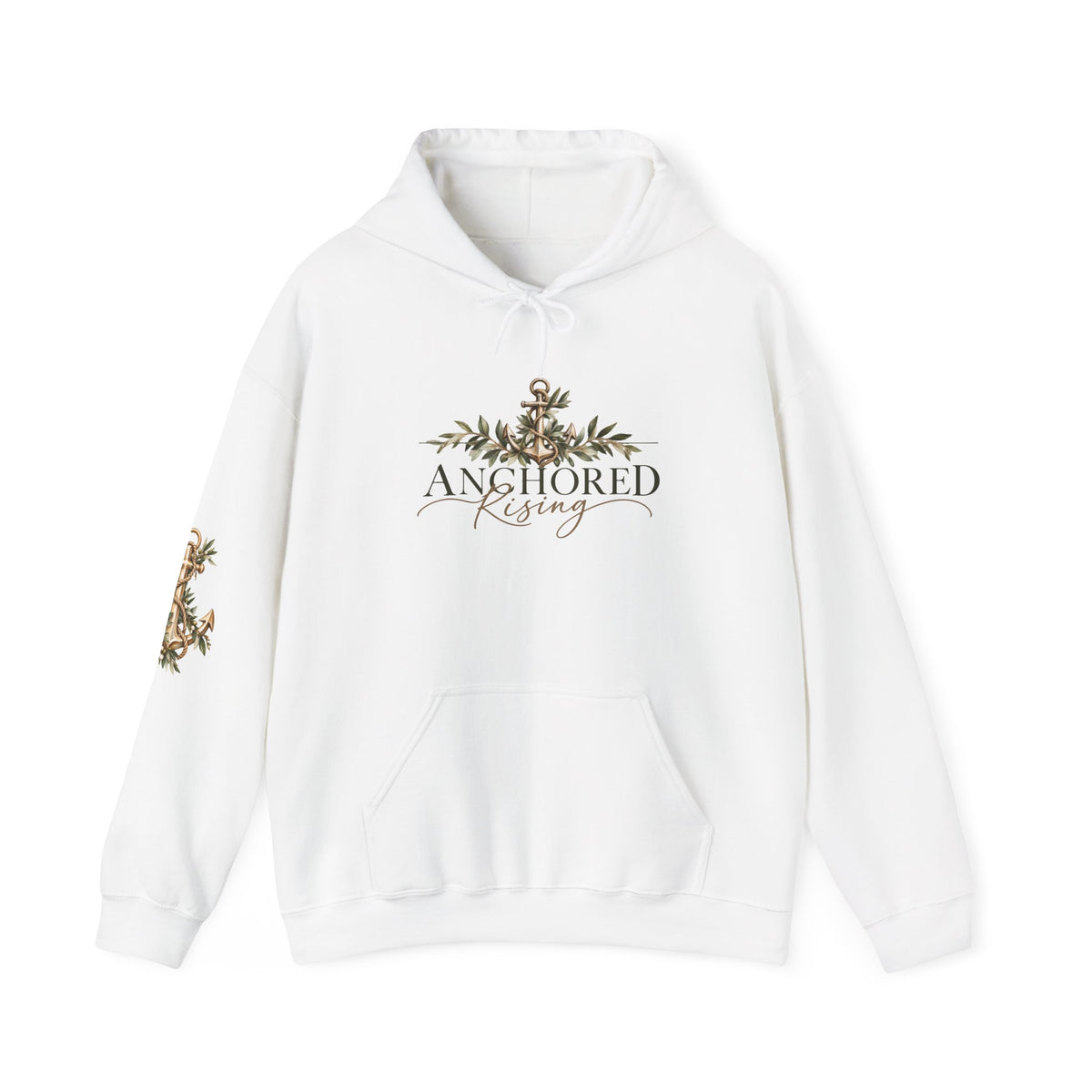 Anchored & Rising Hoodie — Nautical Anchor Floral Graphic Sweatshirt