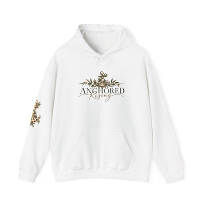 Anchored & Rising Hoodie — Nautical Anchor Floral Graphic Sweatshirt