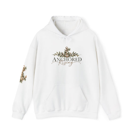 Anchored & Rising Hoodie — Nautical Anchor Floral Graphic Sweatshirt