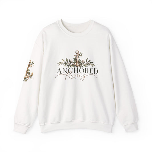 Crewneck Sweatshirt — Anchored Rising Anchor Floral Design