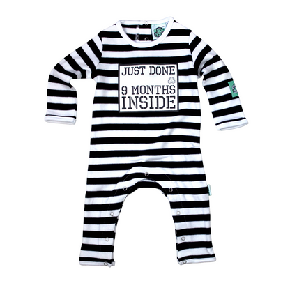 100% Organic Cotton "Just Done" Baby Romper