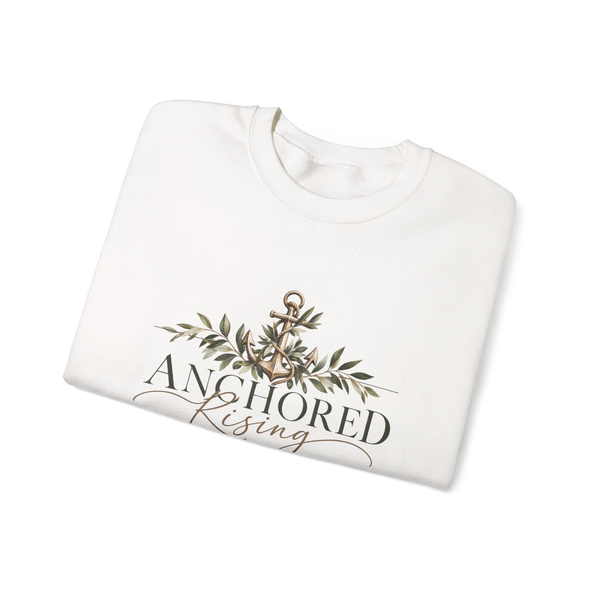 Crewneck Sweatshirt — Anchored Rising Anchor Floral Design