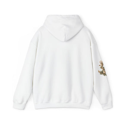 Anchored & Rising Hoodie — Nautical Anchor Floral Graphic Sweatshirt
