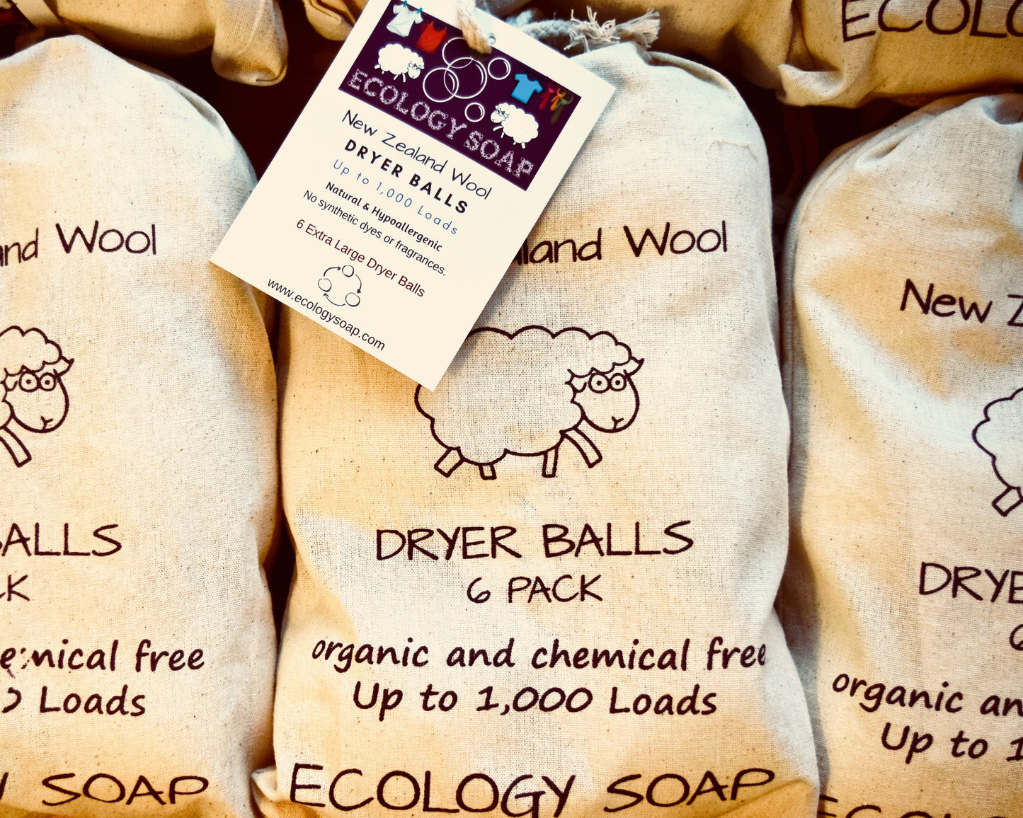 Premium 100% Organic New Zealand Wool Dryer Balls