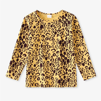 Boys Girls Animal Print Long Sleeve Pullover 100% Cotton