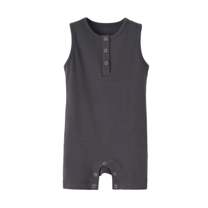 100% Cotton Ribbed Baby Rompers Sleeveless