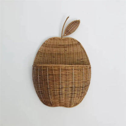 Rattan Apple/Pear Shape Storage Basket Handmade Hanging Organizers