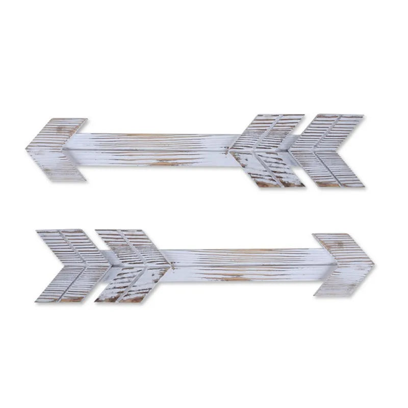 2Pieces Rustic Wood Arrow Decorative Wall Hanging Ornament