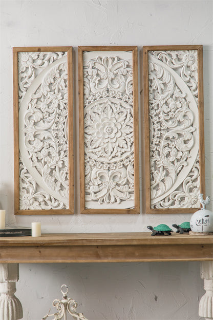 Unique Handmade Home Decor Antique White Wooden Wall Panel