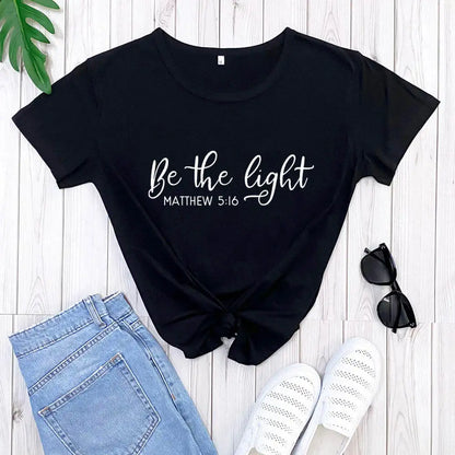 Be the Light Christian Short Sleeve T-Shirt 100% Cotton