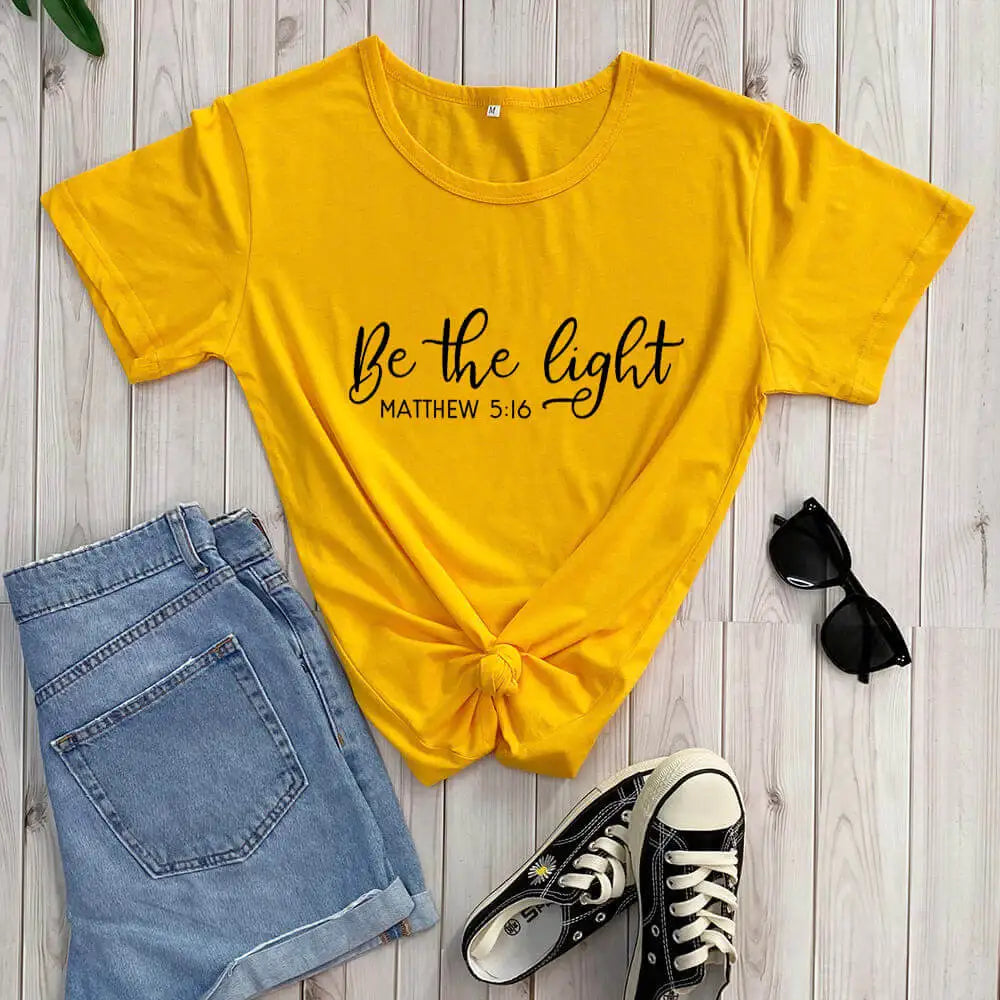 Be the Light Christian Short Sleeve T-Shirt 100% Cotton