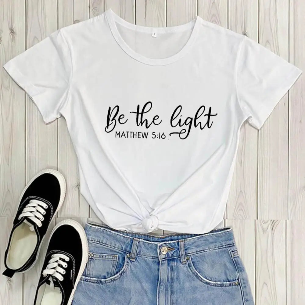 Be the Light Christian Short Sleeve T-Shirt 100% Cotton