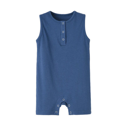 100% Cotton Ribbed Baby Rompers Sleeveless