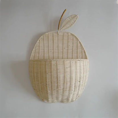 Rattan Apple/Pear Shape Storage Basket Handmade Hanging Organizers