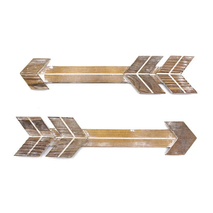 2Pieces Rustic Wood Arrow Decorative Wall Hanging Ornament