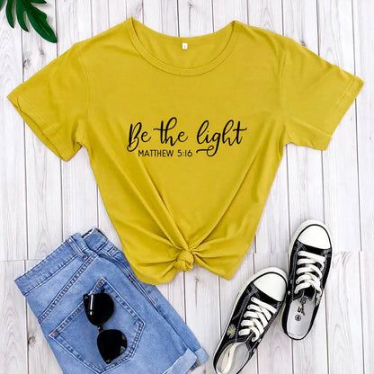 Be the Light Christian Short Sleeve T-Shirt 100% Cotton