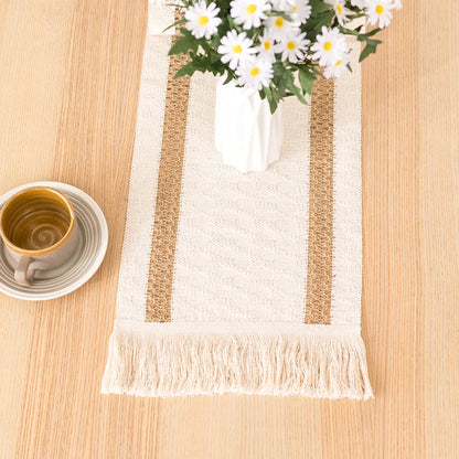 Boho Macrame Table Runner With Tassels