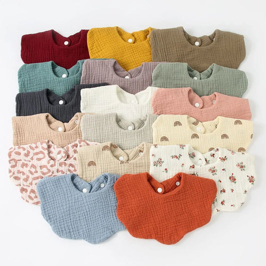 10pc/Set 100% Waffle Cotton Baby Bibs