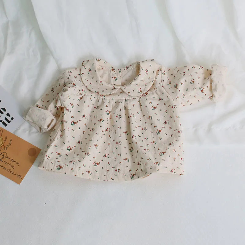 100% Cotton/Linen Blend Vintage Inspired Baby Girl Rompers and Shirts