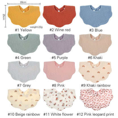 10pc/Set 100% Waffle Cotton Baby Bibs