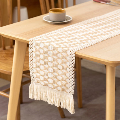 Boho Macrame Table Runner With Tassels