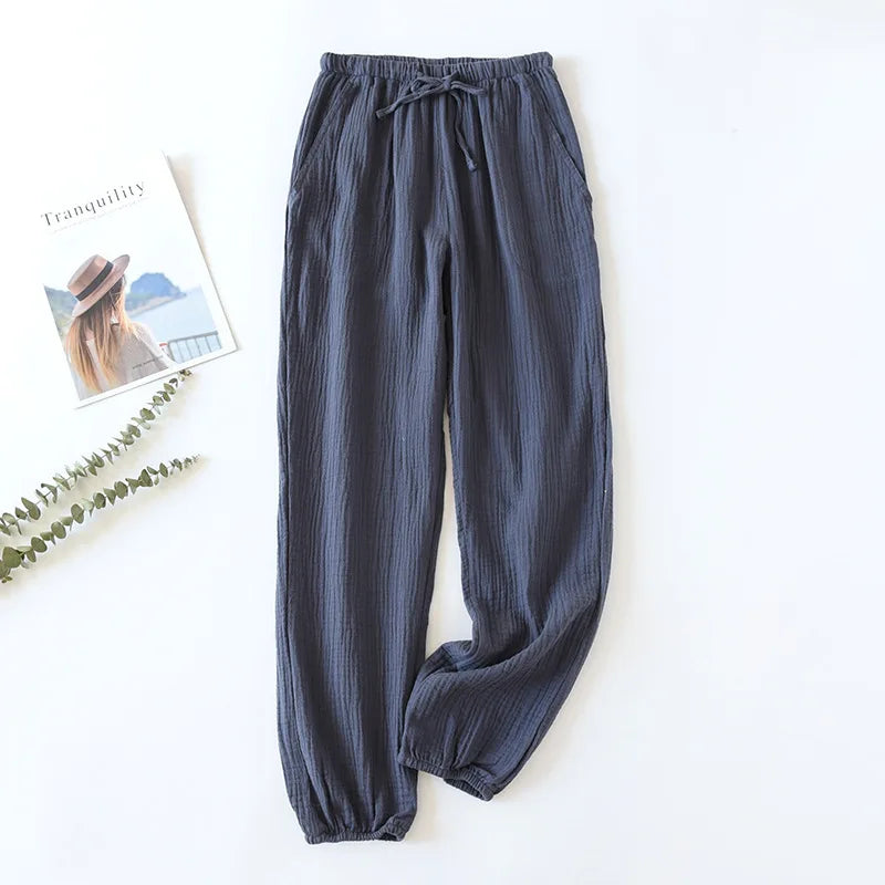 100% Cotton Crepe Trousers