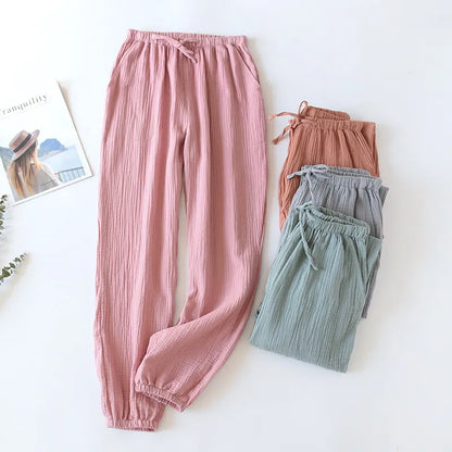 100% Cotton Crepe Trousers