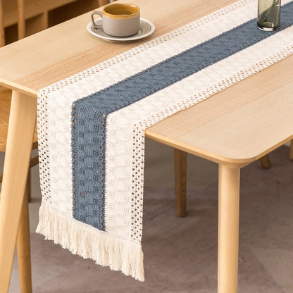 Boho Macrame Table Runner With Tassels