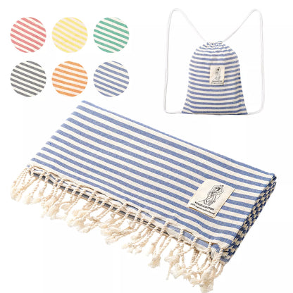 100% Cotton Striped Tassel Bath Beach Towel for Home 40 x 70 inch