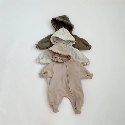 100% Cotton Baby Romper Hooded Onesie Outfit